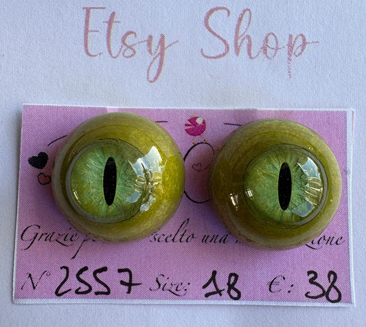 Gatto - 18 mm FLAT 2557 | Reborn Doll Eyes | CarolaCarollsEyes