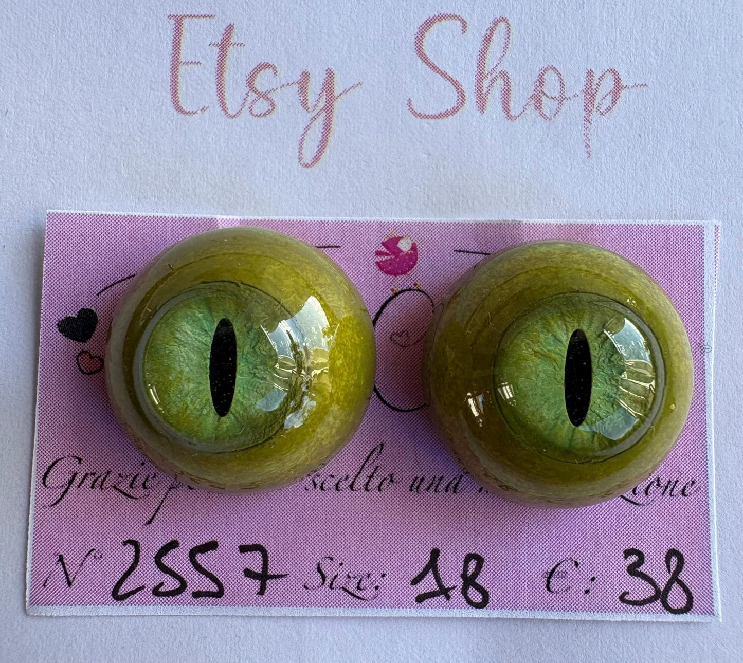 Gatto - 18 mm FLAT 2557 | Reborn Doll Eyes | CarolaCarollsEyes