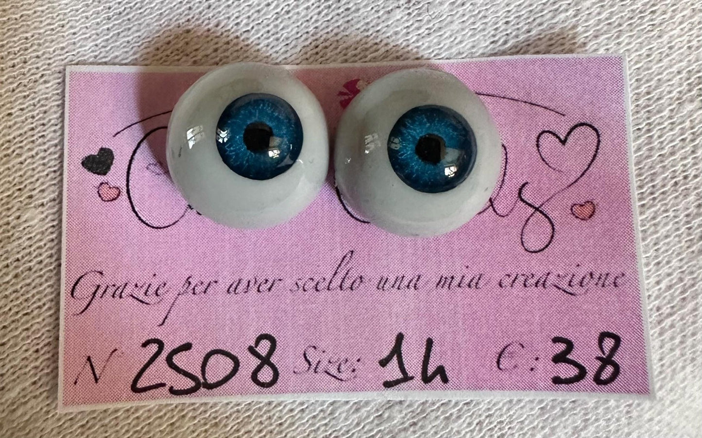 Blu - 14 mm FLAT 2508 | Reborn Doll Eyes | CarolaCarollsEyes