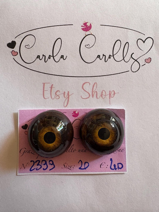 Monkey - 20mm Flat 2399 | Reborn Doll Eyes | CarolaCarollsEyes